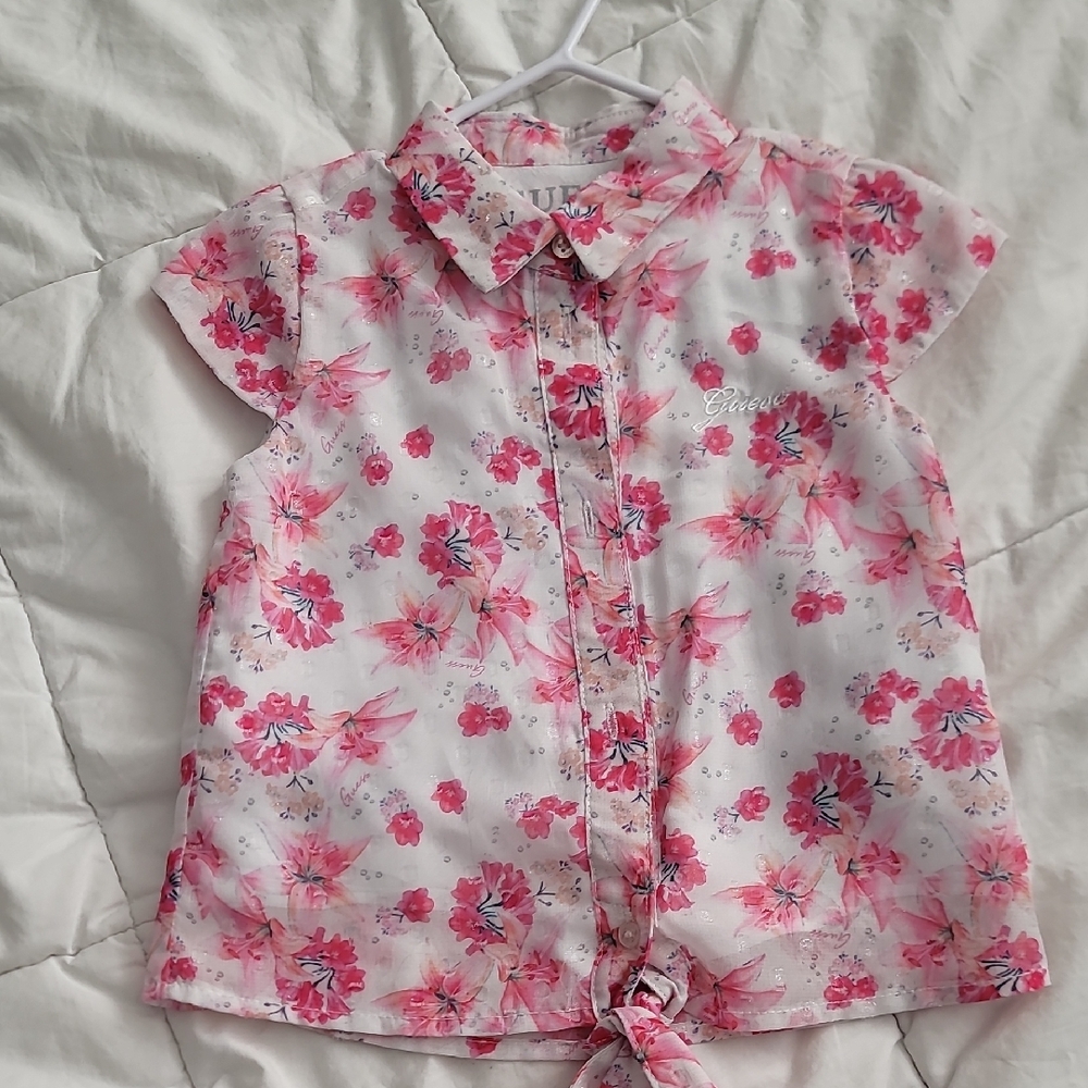 Floral Pink Kids Shirt by [Brand]